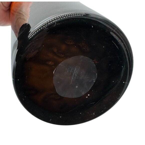 LAVORAZIONE MURANO MCM ITALIAN ORANGE BLACK PULLED FEATHER HANDBLOWN GLASS VASE - Picture 6 of 7